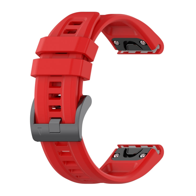 Compatible with Garmin Epix Gen2 / Epix Pro Gen2 47mm Solid Color Black Buckle Silicone Quick Release Watch Band(Red) - free shipping - PMC TechLife - Order now!