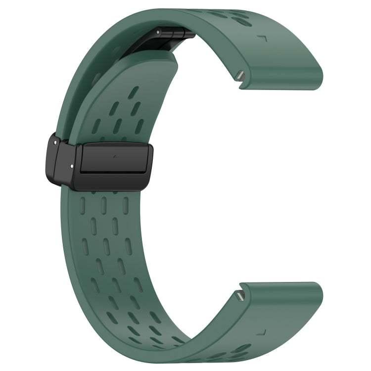 Compatible with Garmin Descent G1 22mm Holes Magnetic Folding Buckle Silicone Watch Band(Dark Green) - free shipping - PMC TechLife - Order now!