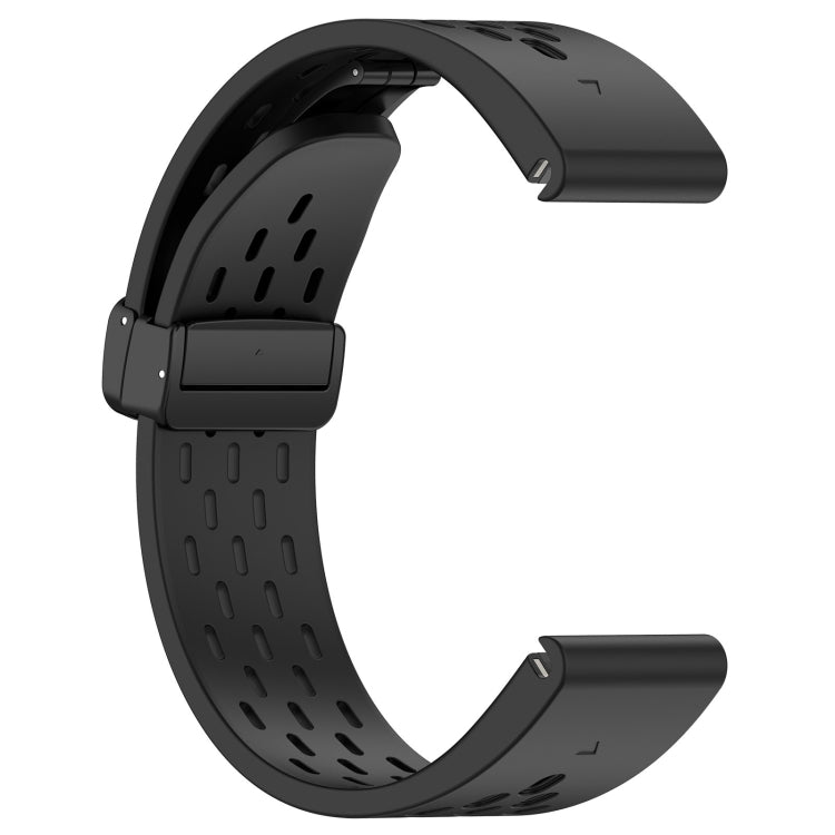 Compatible with Garmin Epix Pro 42mm 20mm Holes Magnetic Folding Buckle Silicone Watch Band(Black) - free shipping - PMC TechLife - Order now!