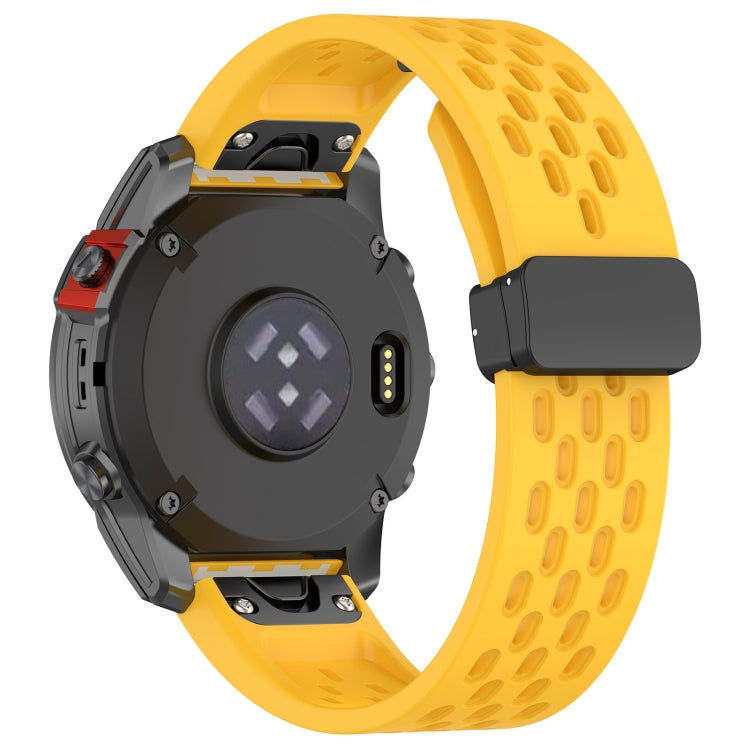 Compatible with Garmin Epix Pro 51mm Holes Magnetic Folding Buckle Silicone Watch Band(Yellow) - free shipping - PMC TechLife - Order now!