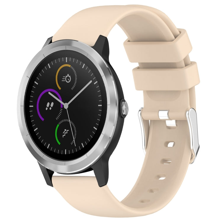 Compatible with Garmin Vivoactive 3 20mm Smooth Solid Color Silicone Watch Band(Beige) - free shipping - PMC TechLife - Order now!