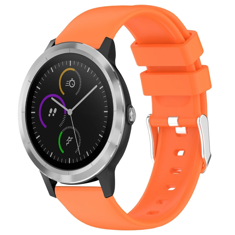 Compatible with Garmin Vivoactive 3 20mm Smooth Solid Color Silicone Watch Band(Orange) - Watch Bands by PMC TechLife | Online Shopping South Africa | PMC TechLife | Buy Now Pay Later Mobicred