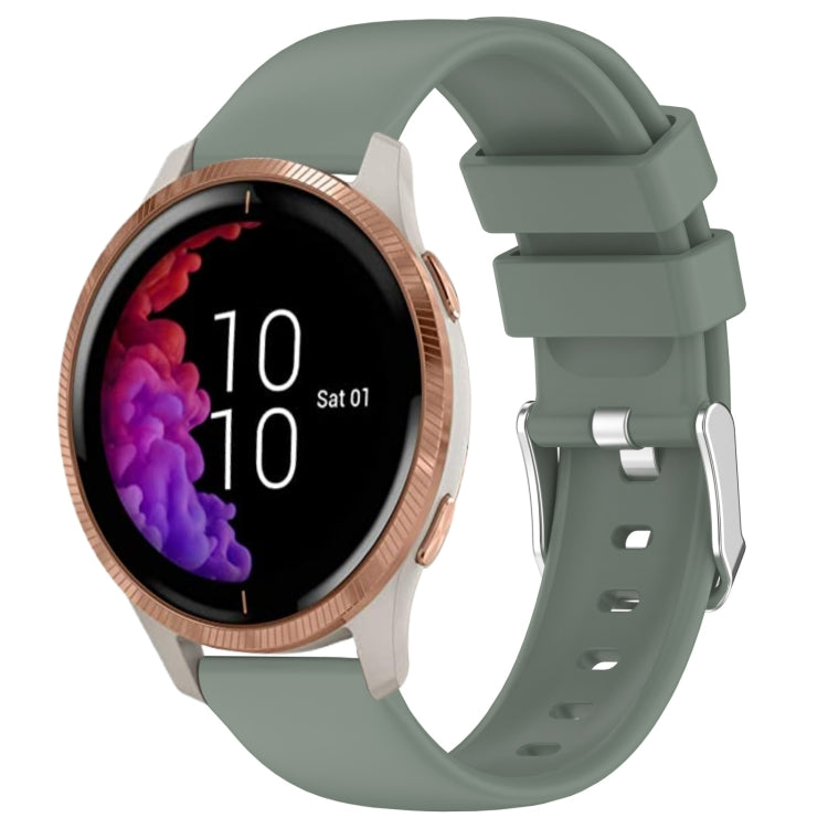 Compatible with Garmin Venu 20mm Smooth Solid Color Silicone Watch Band(Olive Green) - free shipping - PMC TechLife - Order now!