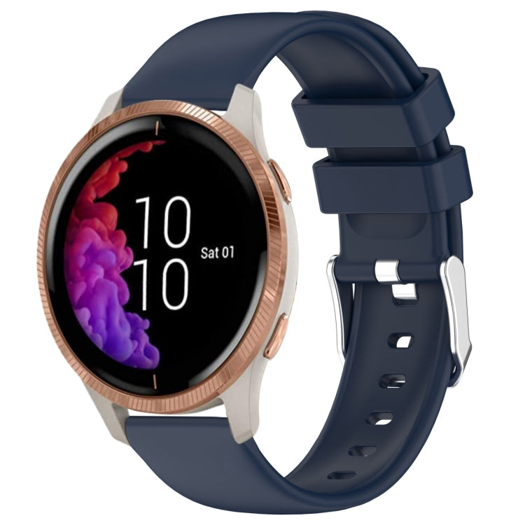 Compatible with Garmin Venu 20mm Smooth Solid Color Silicone Watch Band(Midnight Blue) - free shipping - PMC TechLife - Order now!