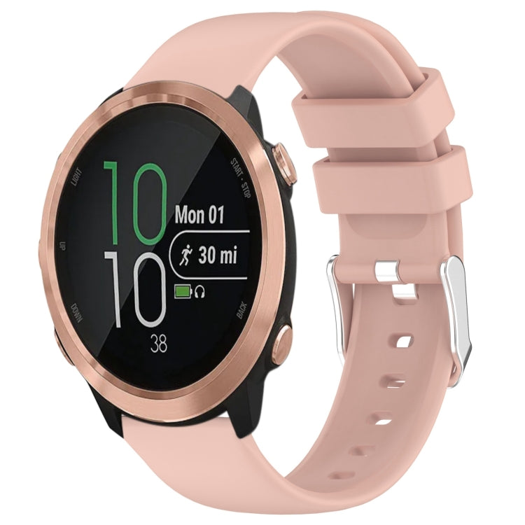 Compatible with Garmin Compatible witherunner 645 Music 20mm Smooth Solid Color Silicone Watch Band(Pink) - Watch Bands by PMC TechLife | Online Shopping South Africa | PMC TechLife | Buy Now Pay Later Mobicred