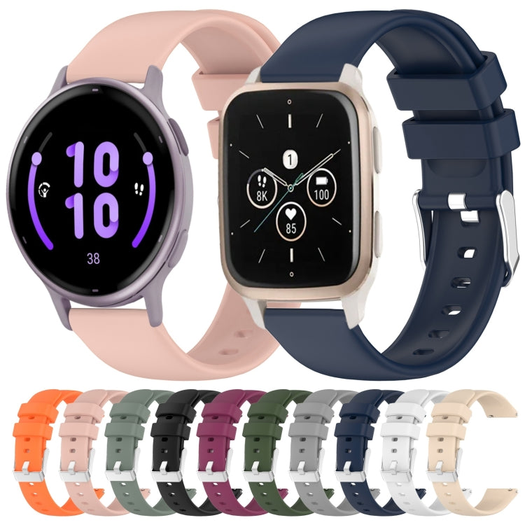 Compatible with Garmin Compatible witherunner 645 Music 20mm Smooth Solid Color Silicone Watch Band(Pink) - Watch Bands by PMC TechLife | Online Shopping South Africa | PMC TechLife | Buy Now Pay Later Mobicred