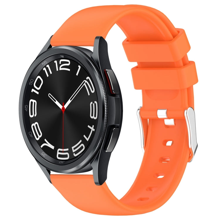 For Samsung Galaxy Watch 6 Classic 43mm 20mm Smooth Solid Color Silicone Watch Band(Orange) - Watch Bands by PMC TechLife | Online Shopping South Africa | PMC TechLife | Buy Now Pay Later Mobicred
