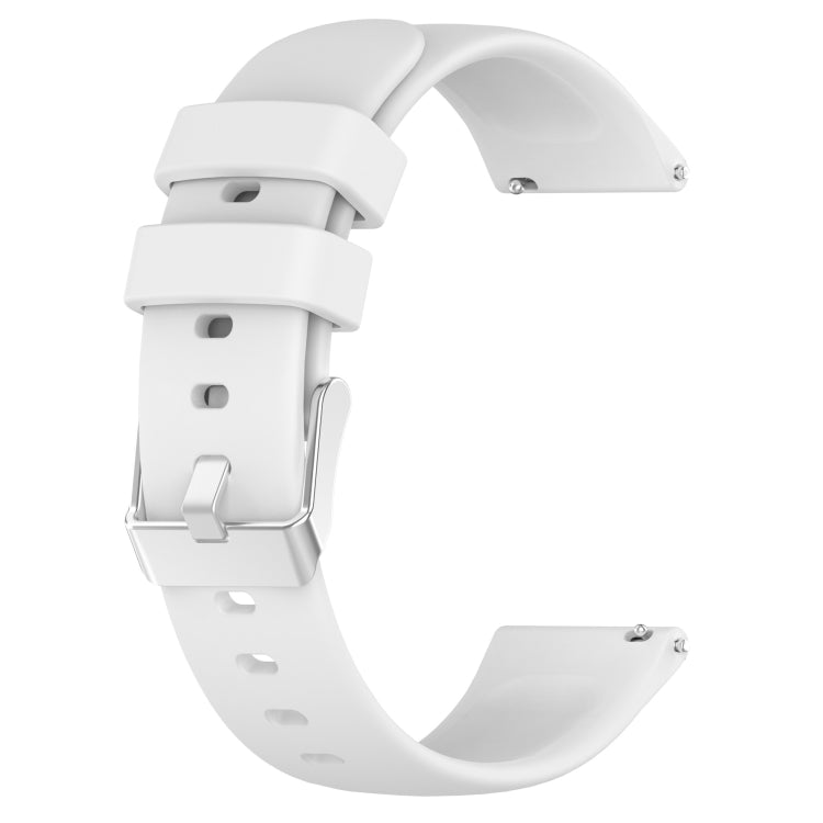 For Samsung Galaxy Watch 4 40mm 20mm Smooth Solid Color Silicone Watch Band(White) - Watch Bands by PMC TechLife | Online Shopping South Africa | PMC TechLife | Buy Now Pay Later Mobicred