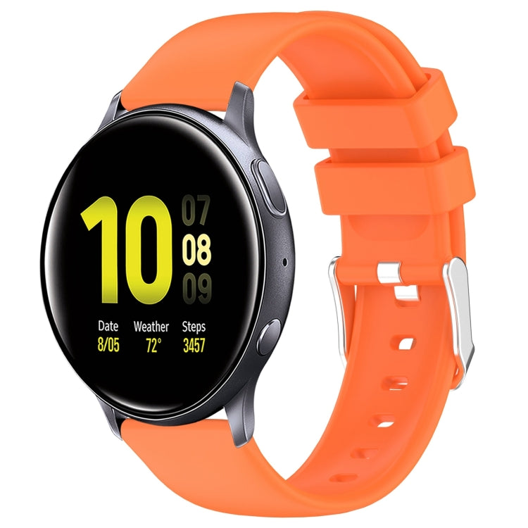 For Samsung Galaxy Watch Active 2 44mm 20mm Smooth Solid Color Silicone Watch Band(Orange) - Watch Bands by PMC TechLife | Online Shopping South Africa | PMC TechLife | Buy Now Pay Later Mobicred