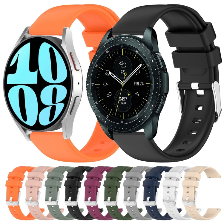For Samsung Galaxy Watch Active 2 44mm 20mm Smooth Solid Color Silicone Watch Band(Orange) - Watch Bands by PMC TechLife | Online Shopping South Africa | PMC TechLife | Buy Now Pay Later Mobicred