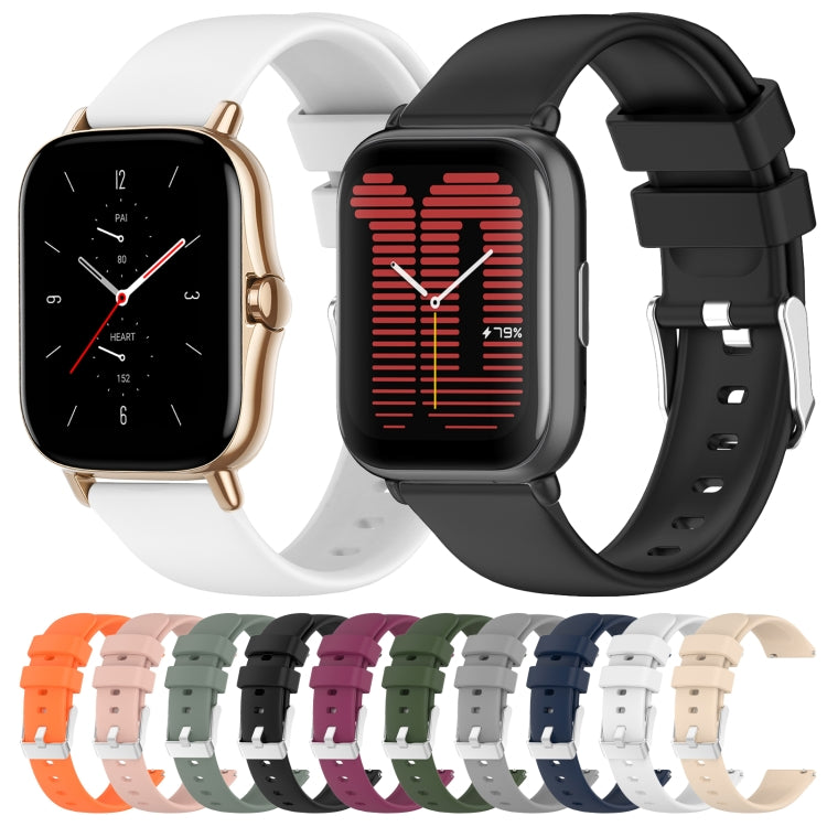 For Amazfit Bip 3 20mm Smooth Solid Color Silicone Watch Band(Army Green) - free shipping - PMC TechLife - Order now!