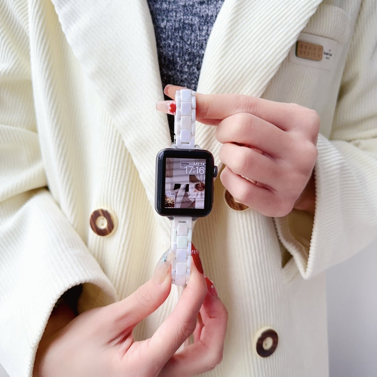 For Apple Watch Series 9 45mm Laser PC Colorful 12mm Slim Watch Band(White) - Watch Bands by PMC TechLife | Online Shopping South Africa | PMC TechLife