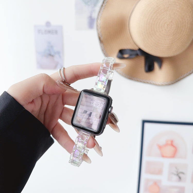 For Apple Watch Series 8 45mm Laser PC Colorful 12mm Slim Watch Band(Transparent) - Watch Bands by PMC TechLife | Online Shopping South Africa | PMC TechLife