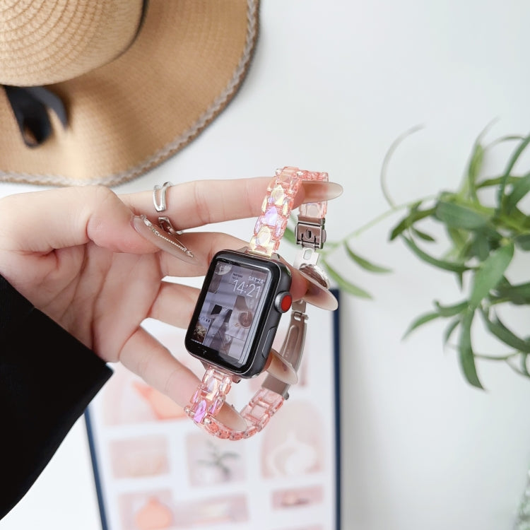 For Apple Watch Series 5 40mm Laser PC Colorful 12mm Slim Watch Band(Pink) - Watch Bands by PMC TechLife | Online Shopping South Africa | PMC TechLife