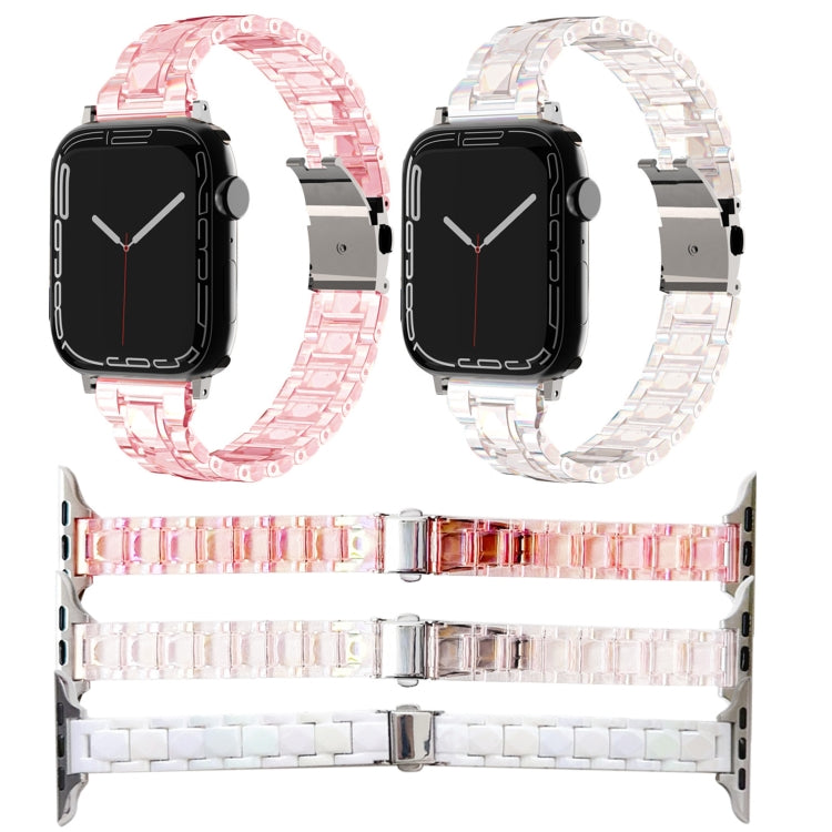 For Apple Watch SE 2022 40mm Laser PC Colorful 12mm Slim Watch Band(White) - Watch Bands by PMC TechLife | Online Shopping South Africa | PMC TechLife