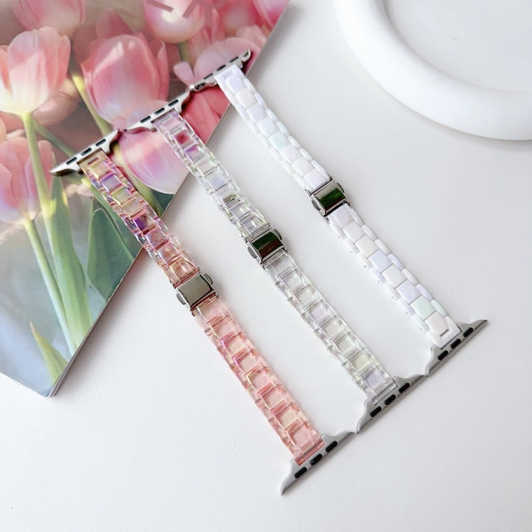 For Apple Watch Series 9 45mm Laser PC Colorful 12mm Slim Watch Band(Transparent) - Watch Bands by PMC TechLife | Online Shopping South Africa | PMC TechLife