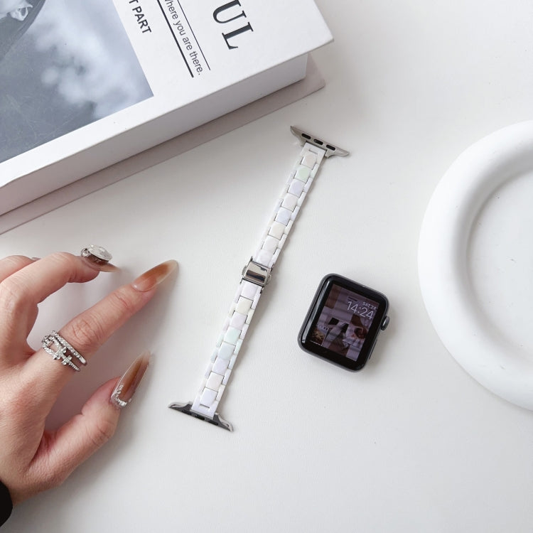 For Apple Watch SE 2023 44mm Laser PC Colorful 12mm Slim Watch Band(Transparent) - Watch Bands by PMC TechLife | Online Shopping South Africa | PMC TechLife