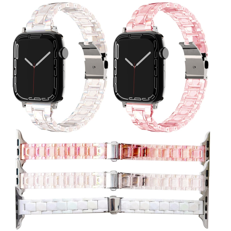 For Apple Watch Series 9 45mm Laser PC Colorful 20mm Slim Watch Band(White) - Watch Bands by PMC TechLife | Online Shopping South Africa | PMC TechLife