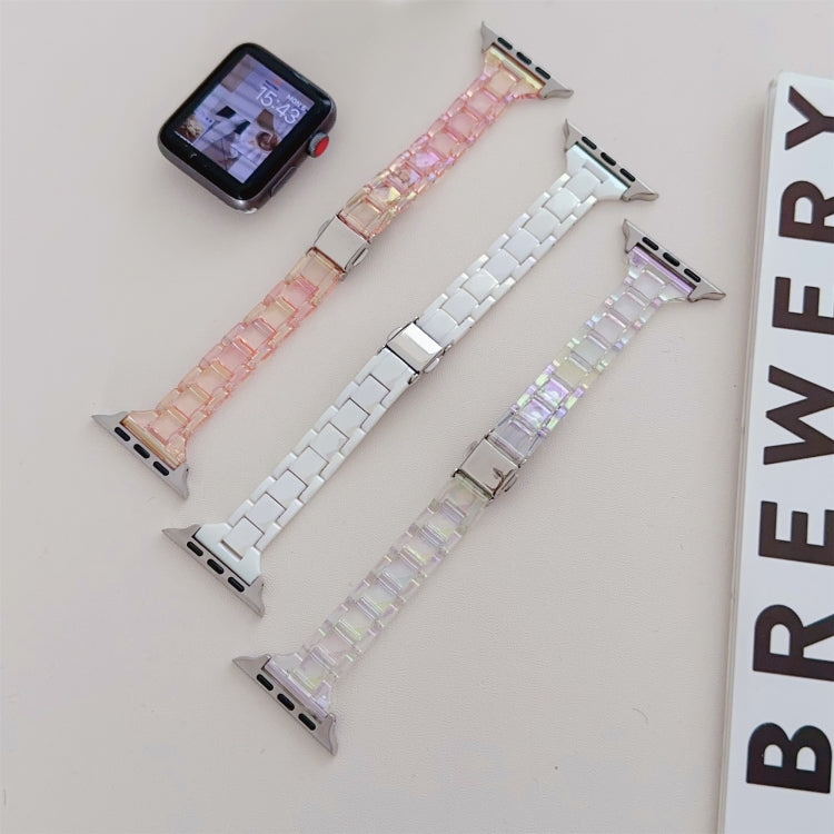 For Apple Watch Series 5 44mm Laser PC Colorful 20mm Slim Watch Band(Transparent) - Watch Bands by PMC TechLife | Online Shopping South Africa | PMC TechLife