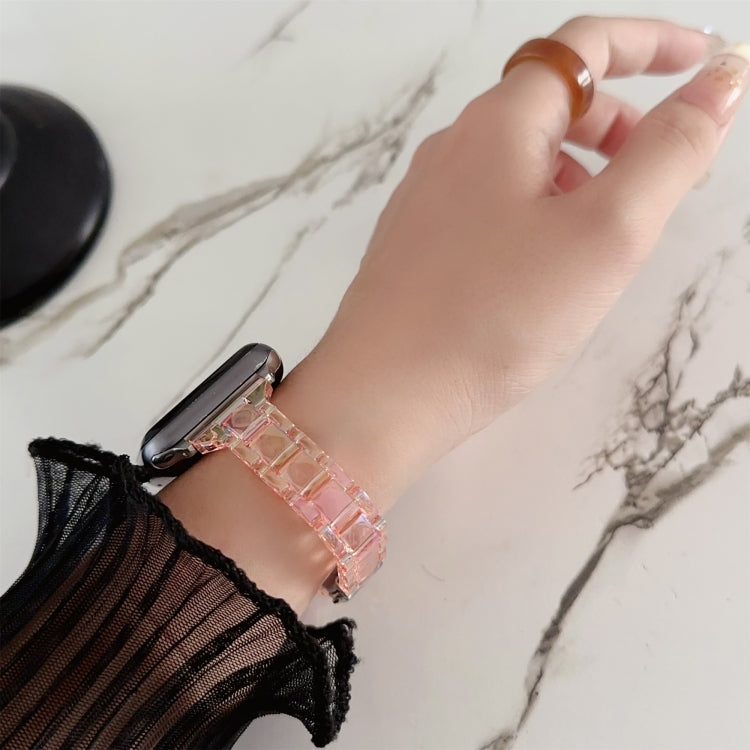 For Apple Watch Series 7 45mm Laser PC Colorful 20mm Slim Watch Band(Pink) - Watch Bands by PMC TechLife | Online Shopping South Africa | PMC TechLife