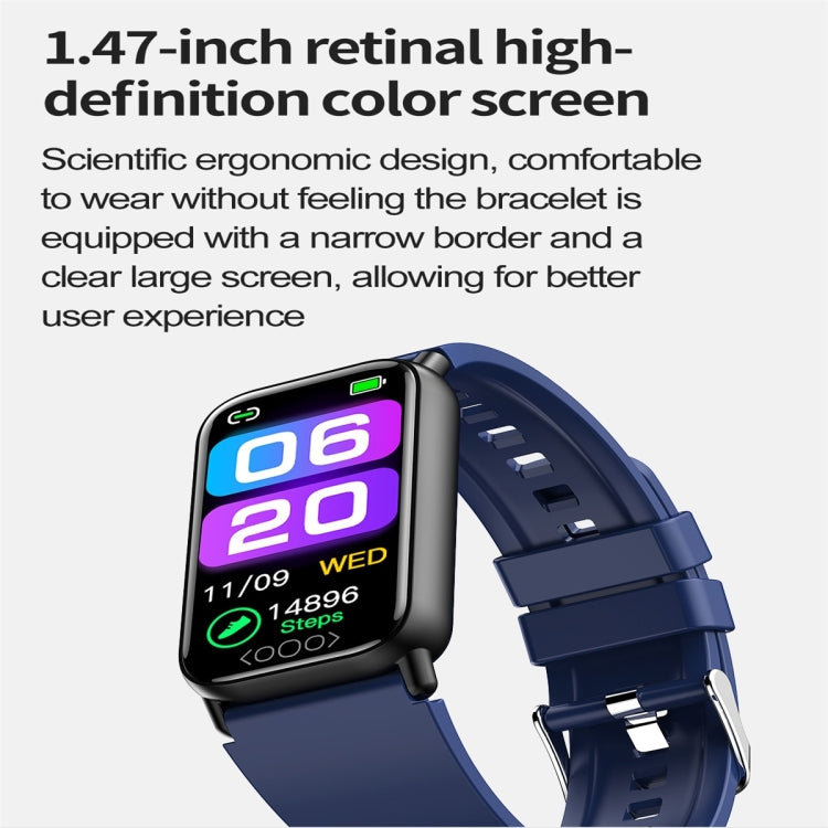 TK72 1.47 inch Color Screen Smart Watch, Support Heart Rate / Blood Pressure / Blood Oxygen / Blood Sugar Monitoring(Blue) - Smart Wristbands by PMC TechLife | Online Shopping South Africa | PMC TechLife