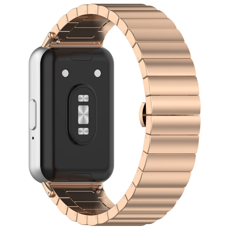 For Samsung Galaxy Fit 3 SM-R390 One Bead Stainless Steel Metal Watch Band(Rose Gold) - Watch Bands by PMC TechLife | Online Shopping South Africa | PMC TechLife