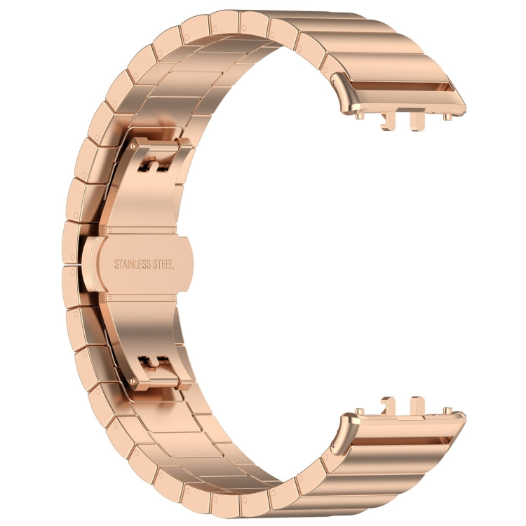 For Samsung Galaxy Fit 3 SM-R390 One Bead Stainless Steel Metal Watch Band(Rose Gold) - Watch Bands by PMC TechLife | Online Shopping South Africa | PMC TechLife