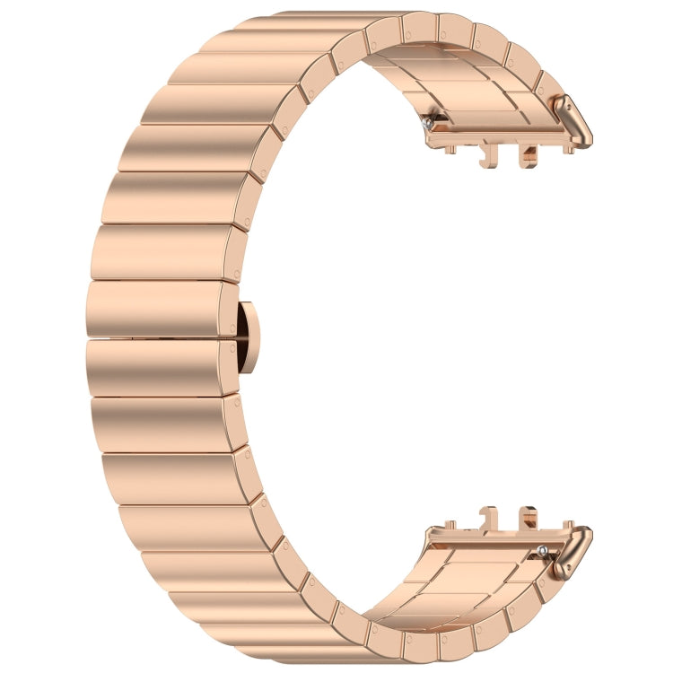 For Samsung Galaxy Fit 3 SM-R390 One Bead Stainless Steel Metal Watch Band(Rose Gold) - Watch Bands by PMC TechLife | Online Shopping South Africa | PMC TechLife