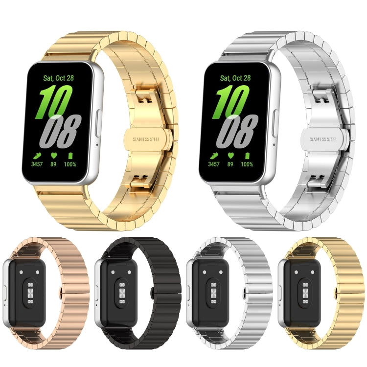 For Samsung Galaxy Fit 3 SM-R390 One Bead Stainless Steel Metal Watch Band(Rose Gold) - Watch Bands by PMC TechLife | Online Shopping South Africa | PMC TechLife