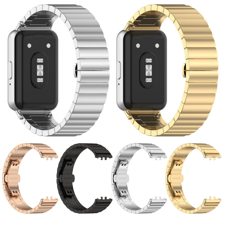 For Samsung Galaxy Fit 3 SM-R390 One Bead Stainless Steel Metal Watch Band(Black) - Watch Bands by PMC TechLife | Online Shopping South Africa | PMC TechLife | Buy Now Pay Later Mobicred