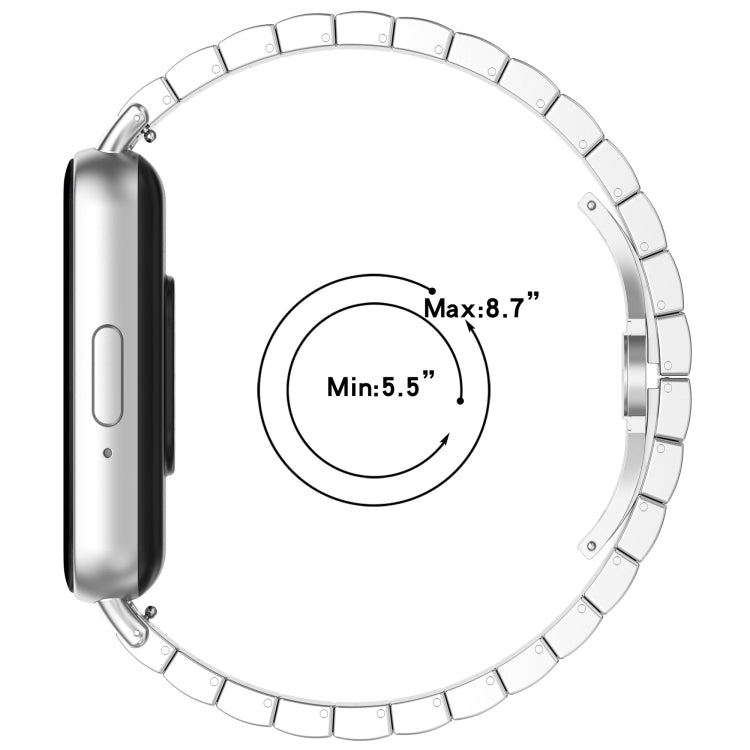 For Samsung Galaxy Fit 3 SM-R390 One Bead Stainless Steel Metal Watch Band(Black) - Watch Bands by PMC TechLife | Online Shopping South Africa | PMC TechLife | Buy Now Pay Later Mobicred