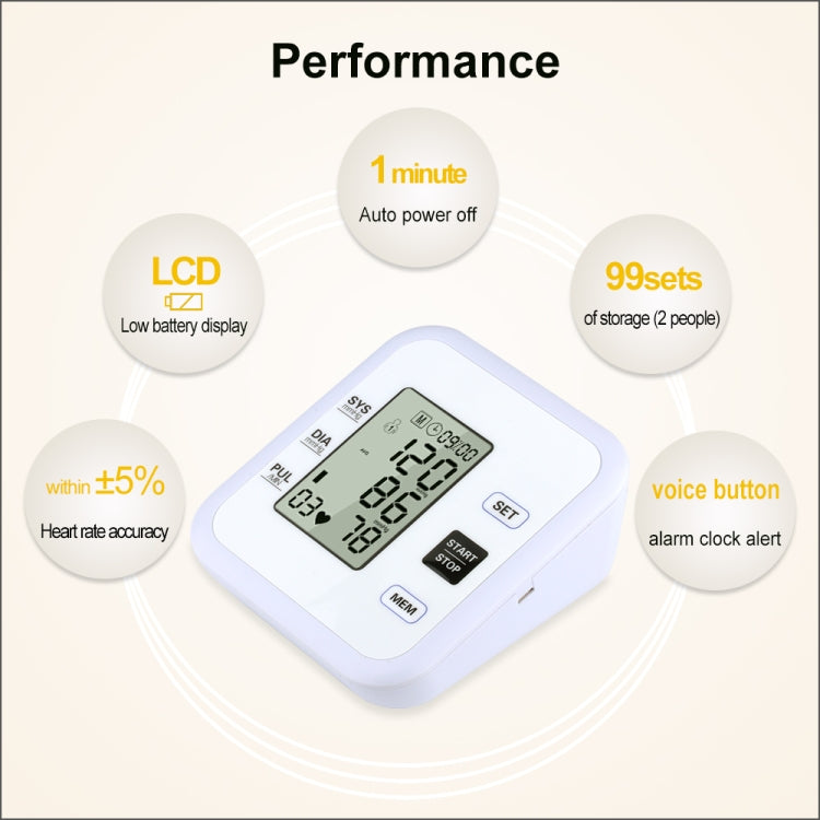 RZ205 Blood Pressures Automatic Digital Upper Arm Heart Beat Rate Pulse Monitor Meter Tonometer Equipment Sphygmomanometer - Sphygmomanometer by PMC TechLife | Online Shopping South Africa | PMC TechLife