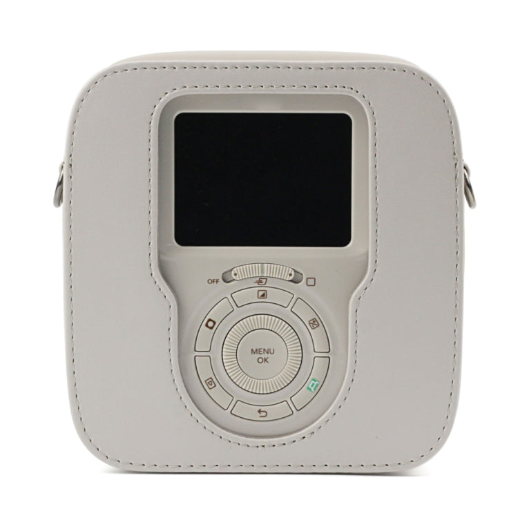 Full Body Camera PU Leather Case Bag with Strap for Fujifilm Instax Square SQ20(White) - Leather Bag by PMC TechLife | Online Shopping South Africa | PMC TechLife