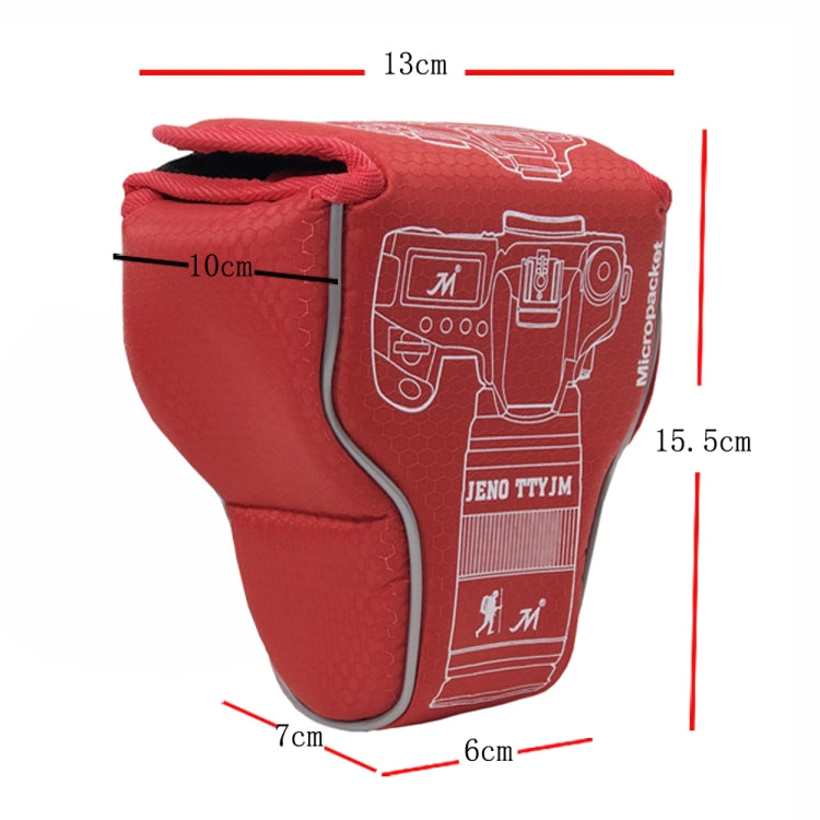 Waterproof Camera Bag Case Cover for Canon EOS M100 / M50 / M10 / M6 / M5 / M3(Red) - Soft Bag by Richwell | Online Shopping South Africa | PMC TechLife | Buy Now Pay Later Mobicred