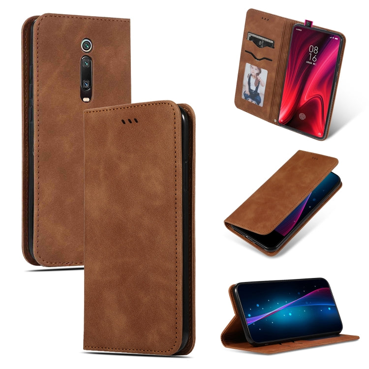 Retro Skin Feel Business Magnetic Horizontal Flip Leather Case for Xiaomi Mi 9T  / Mi 9T Pro / Redmi K20  /  K20 Pro(Brown) - Xiaomi Cases by PMC TechLife | Online Shopping South Africa | PMC TechLife | Buy Now Pay Later Mobicred