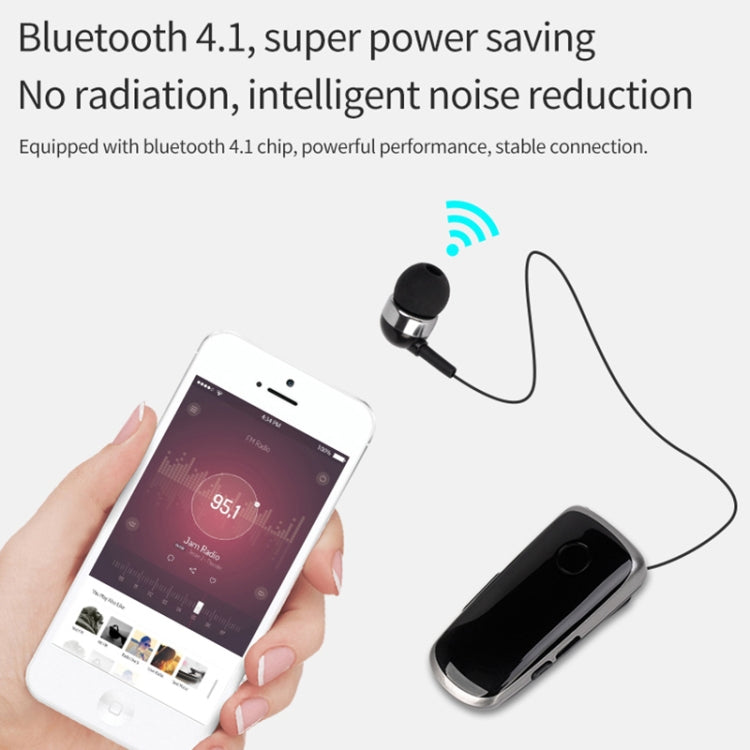 K39 Wireless Bluetooth Headset CSR DSP chip In-Ear Vibrating Alert Wear Clip Hands Free Earphone (Rose Red) - Bluetooth Earphone by PMC TechLife | Online Shopping South Africa | PMC TechLife