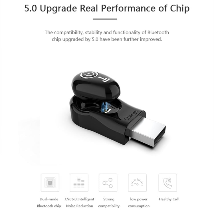 S650 Second GenerationMini Invisible Bluetooth Earphone with Microphone (Black) - Bluetooth Earphone by PMC TechLife | Online Shopping South Africa | PMC TechLife