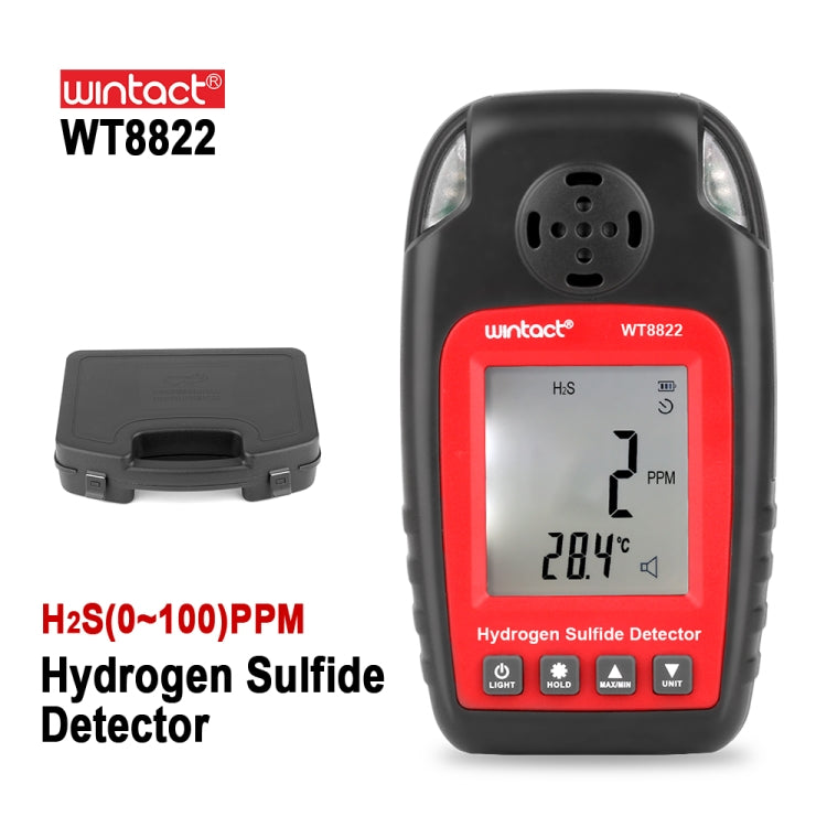 WINTACT WT8822 Hydrogen Sulfide Detector Independent H2S Gas Sensor Warning-up High Sensitive Poisoning Alarm Detector - free shipping - PMC TechLife - Order now!
