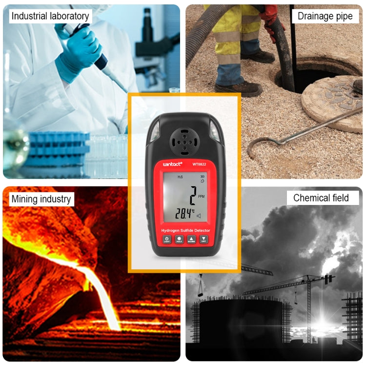 WINTACT WT8822 Hydrogen Sulfide Detector Independent H2S Gas Sensor Warning-up High Sensitive Poisoning Alarm Detector - free shipping - PMC TechLife - Order now!