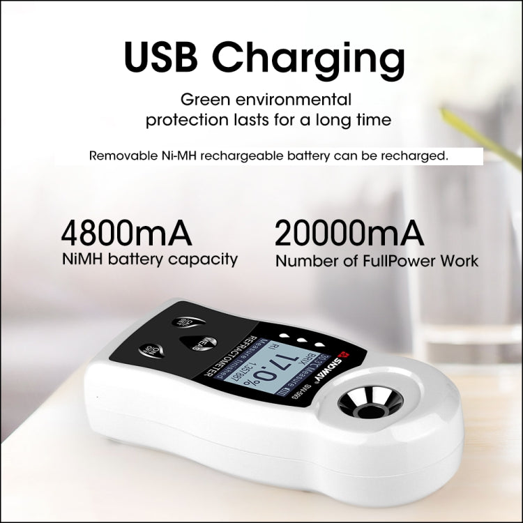 SNDWAY SW-593 Digital Refractometer Sugar Brix Meter Rechargeable Wine Beer Alcohol Drink Fruit Sugar Concentration Meter - free shipping - PMC TechLife - Order now!