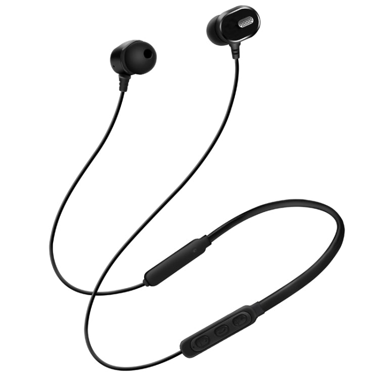 DM-22 Magnetic Bluetooth Earphone DM-22 Neckband Sport headset with Mic Wireless Handsfree Earphoness(Black) - Neck-mounted Earphone by PMC TechLife | Online Shopping South Africa | PMC TechLife