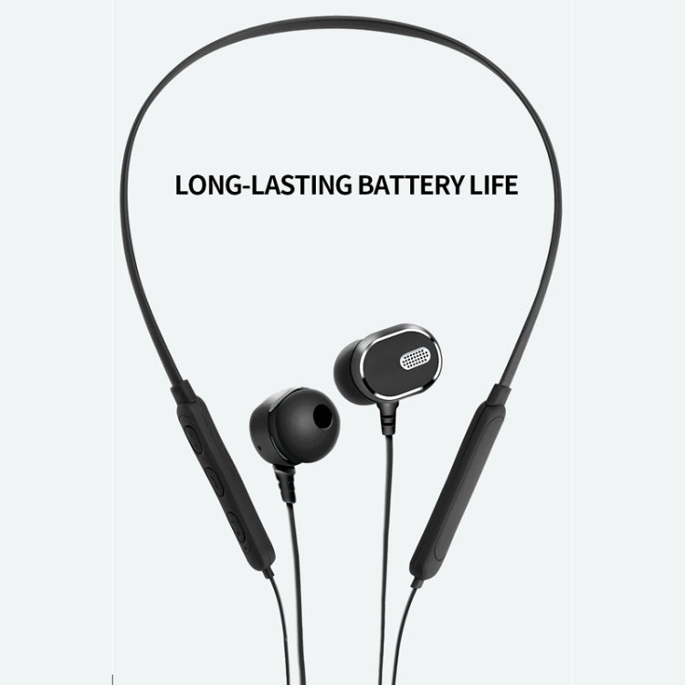 DM-22 Magnetic Bluetooth Earphone DM-22 Neckband Sport headset with Mic Wireless Handsfree Earphoness(Black) - Neck-mounted Earphone by PMC TechLife | Online Shopping South Africa | PMC TechLife