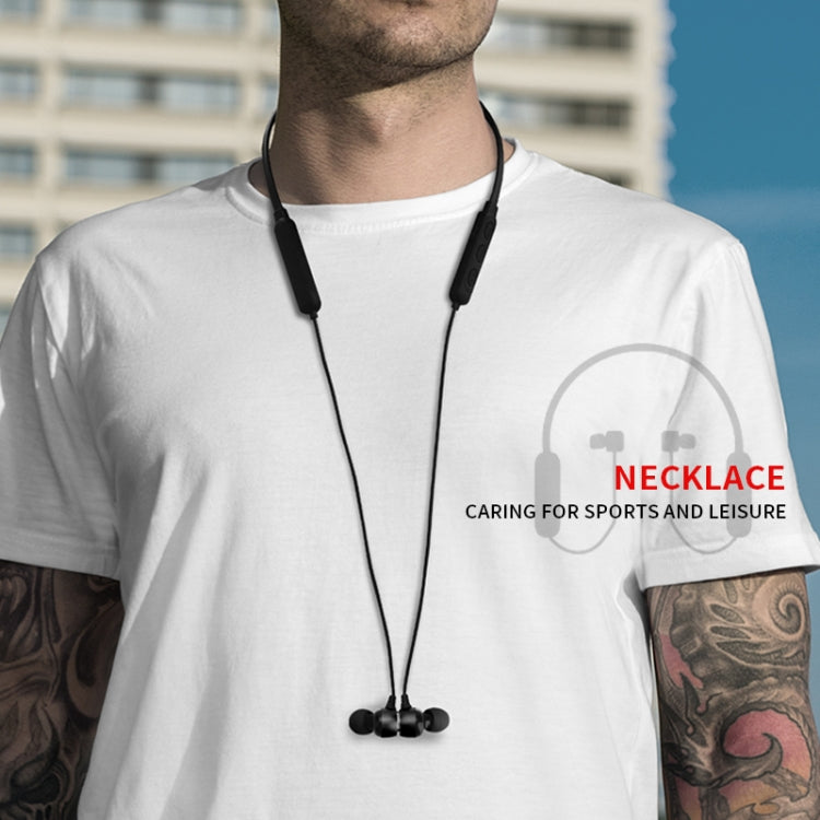 DM-22 Magnetic Bluetooth Earphone DM-22 Neckband Sport headset with Mic Wireless Handsfree Earphoness(Black) - Neck-mounted Earphone by PMC TechLife | Online Shopping South Africa | PMC TechLife