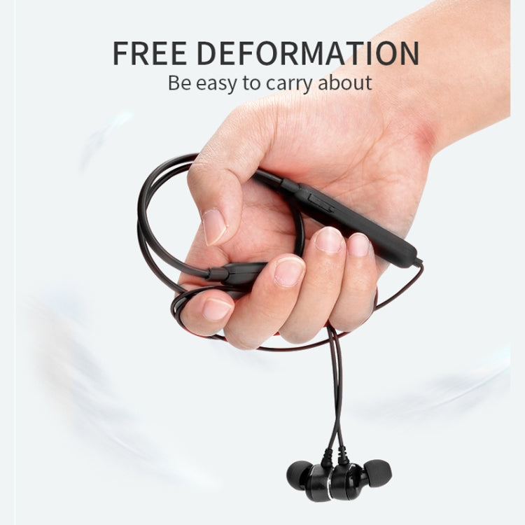 DM-22 Magnetic Bluetooth Earphone DM-22 Neckband Sport headset with Mic Wireless Handsfree Earphoness(Black) - Neck-mounted Earphone by PMC TechLife | Online Shopping South Africa | PMC TechLife