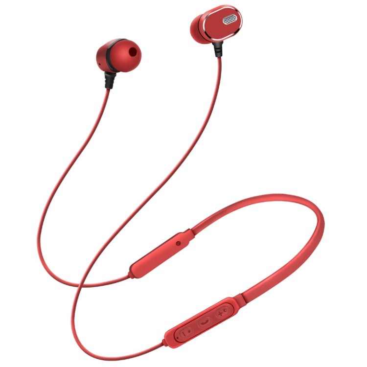 DM-22 Magnetic Bluetooth Earphone DM-22 Neckband Sport headset with Mic Wireless Handsfree Earphoness(Red) - Neck-mounted Earphone by PMC TechLife | Online Shopping South Africa | PMC TechLife