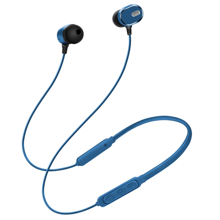 DM-22 Magnetic Bluetooth Earphone DM-22 Neckband Sport headset with Mic Wireless Handsfree Earphoness(Blue) - Neck-mounted Earphone by PMC TechLife | Online Shopping South Africa | PMC TechLife