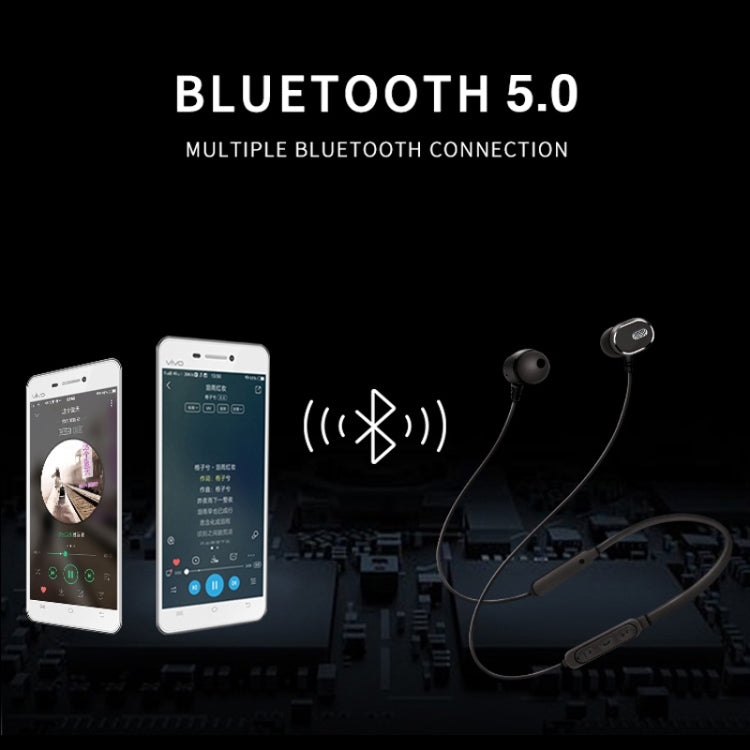 DM-22 Magnetic Bluetooth Earphone DM-22 Neckband Sport headset with Mic Wireless Handsfree Earphoness(Blue) - Neck-mounted Earphone by PMC TechLife | Online Shopping South Africa | PMC TechLife