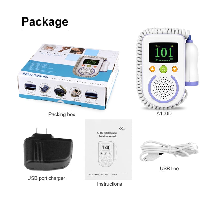 A100D  Digital Fetal Doppler Ultrasound Sound Baby Heartbeat Detector Monitor Rechargeable Prenatal Pocket Fetal Doppler Stethoscope - Heart Rate Monitoring by PMC TechLife | Online Shopping South Africa | PMC TechLife