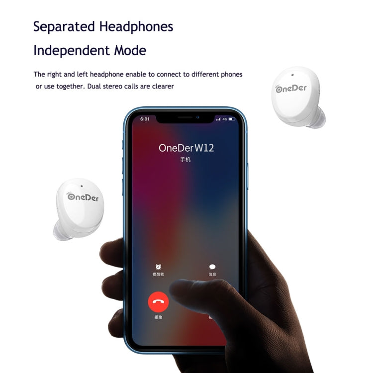 OneDer W12 Wireless Earphone with Waterproof IPX5 HD Stereo Sound TWS Bluetooth Earphone(Orange) - free shipping - PMC TechLife - Order now!