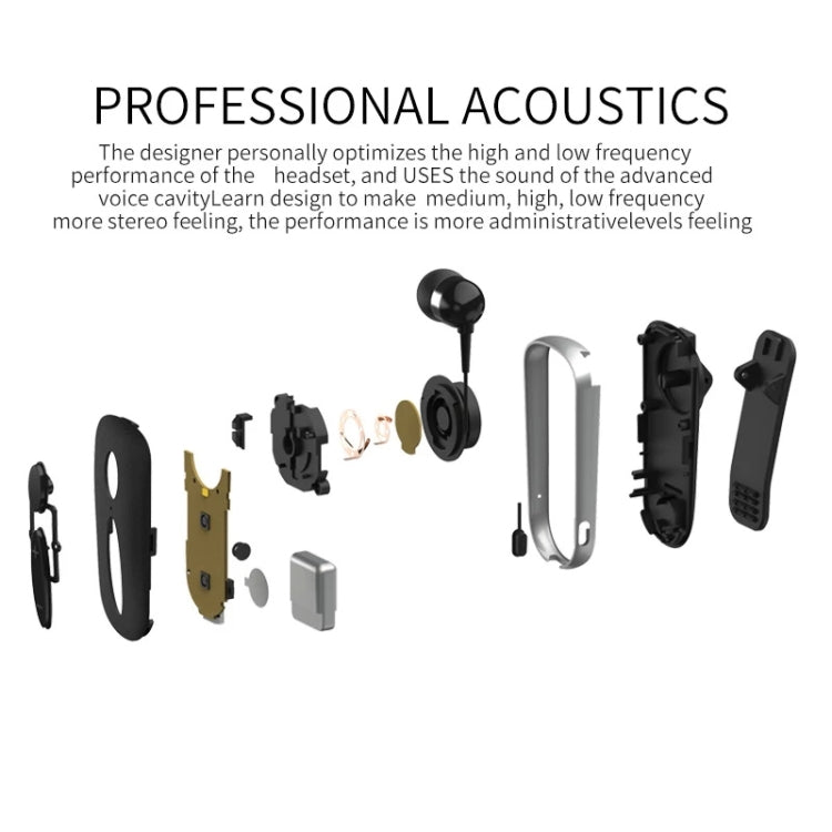 K36 Stereo Wireless Bluetooth Headset Calls Remind Vibration Wear Clip Driver Auriculares Earphone(Pink) - Bluetooth Earphone by PMC TechLife | Online Shopping South Africa | PMC TechLife